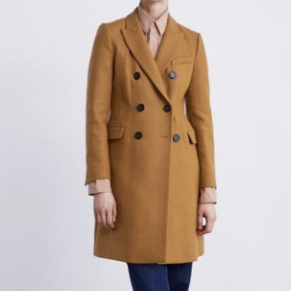 Zara wool-blended Camel Coat, Small